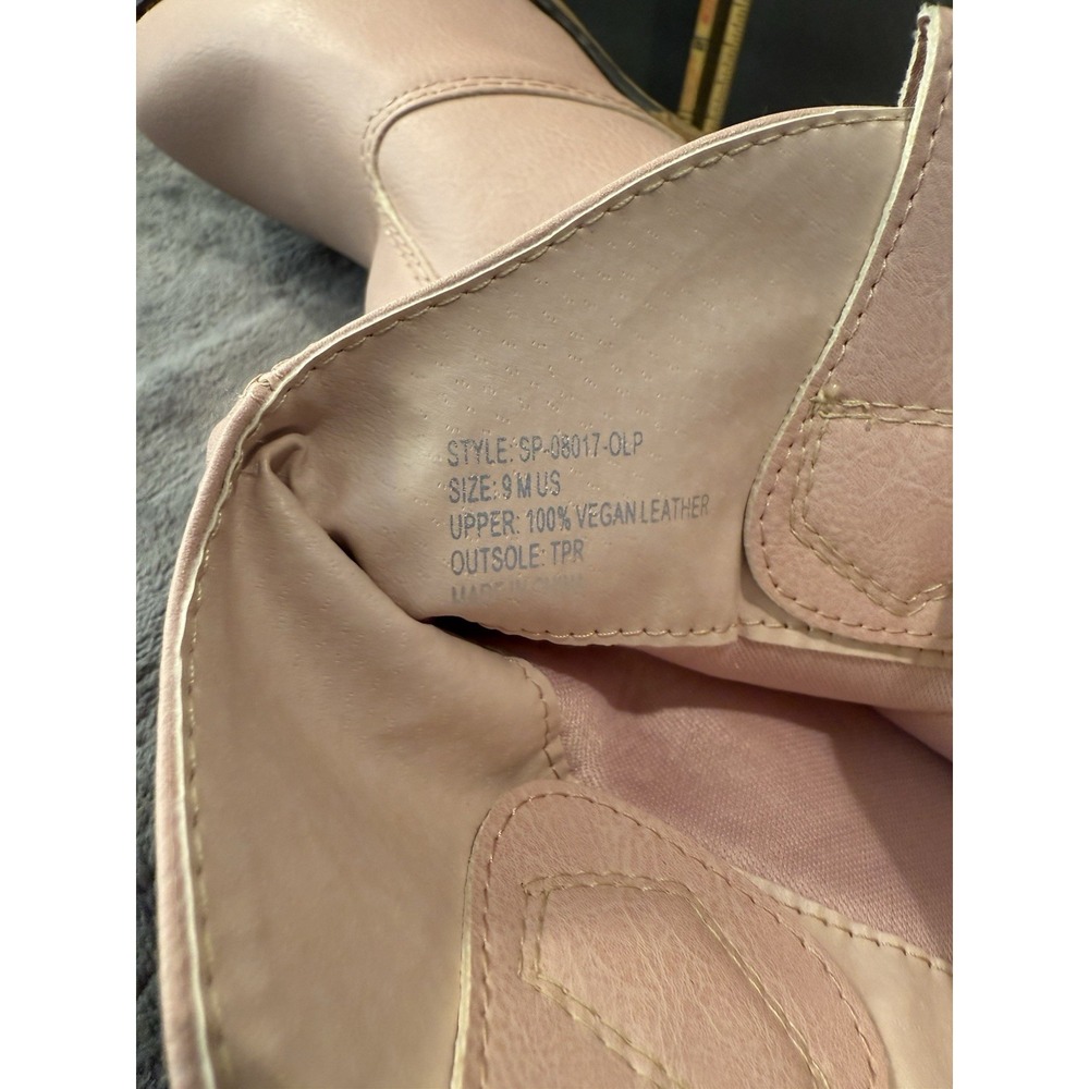 Charles Albert Boots Womens 9 Western Cowboy Ankle Booties Pink Heels Pull On - Picture 9 of 10